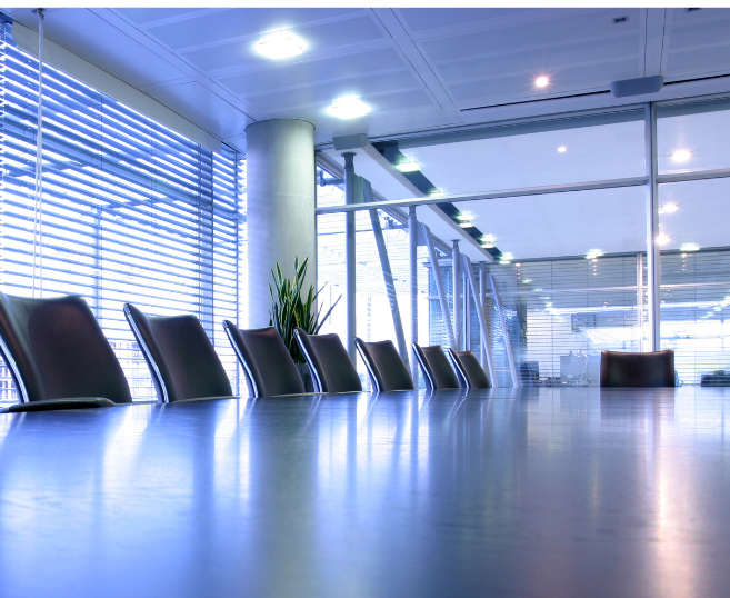 Board room table with 8 chairs